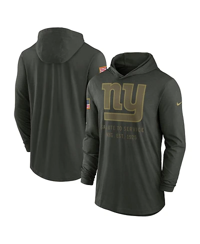 Nike Men's Forest Green New York Giants 2025 Salute to Service Sideline Dri-fit Lightweight Hooded Pullover Sweatshirt