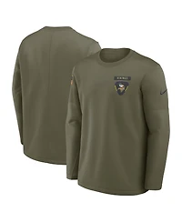 Nike Men's Olive Minnesota Vikings 2025 Salute to Service Sideline Coaches Therma-fit Long Sleeve Shirt