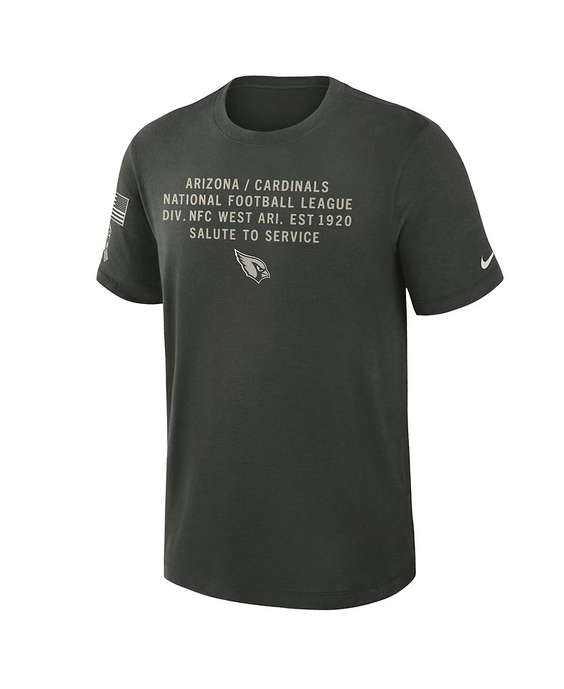 Nike Men's Dark Green Arizona Cardinals 2025 Salute to Service Sideline Slub Dri-fit T-Shirt