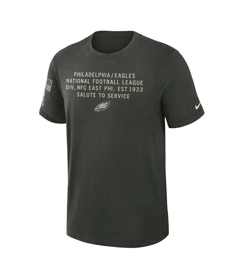 Nike Men's Dark Green Philadelphia Eagles 2025 Salute to Service Sideline Slub Dri-fit T-Shirt