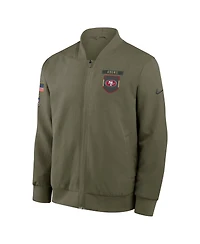 Nike Men's Olive San Francisco 49ers 2025 Salute to Service Sideline Full-Zip Bomber Jacket