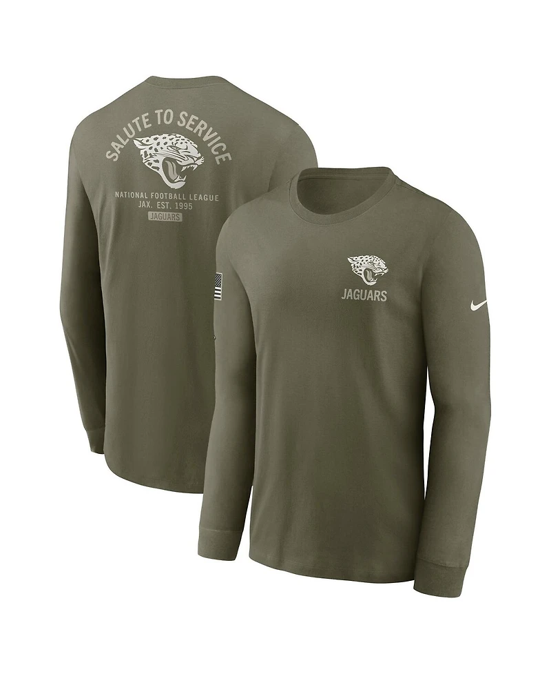 Nike Men's Olive Jacksonville Jaguars 2025 Salute to Service Sideline Long Sleeve T-Shirt