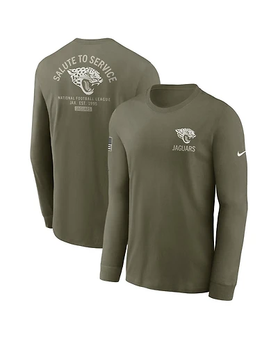 Nike Men's Olive Jacksonville Jaguars 2025 Salute to Service Sideline Long Sleeve T-Shirt
