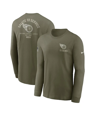 Nike Men's Olive Tennessee Titans 2025 Salute to Service Sideline Long Sleeve T-Shirt