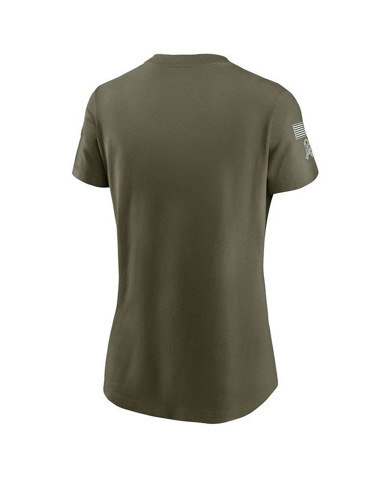 Nike Women's Olive Green Bay Packers 2025 Salute to Service Sideline T-Shirt