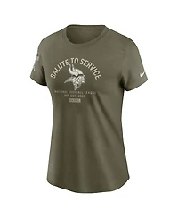 Nike Women's Olive Minnesota Vikings 2025 Salute to Service Sideline T-Shirt