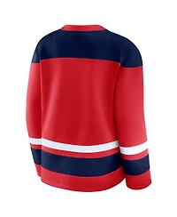 Fanatics Women's Red Washington Capitals Icing Long Sleeve Lace Up Sweatshirt