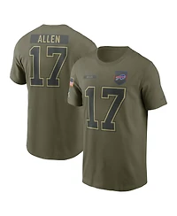 Nike Men's Josh Allen Olive Buffalo Bills 2025 Salute to Service Name Number T-Shirt