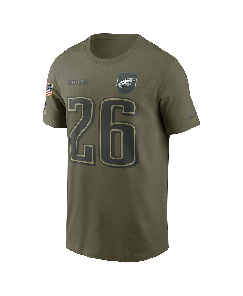 Nike Men's Saquon Barkley Olive Philadelphia Eagles 2025 Salute to Service Name Number T-Shirt
