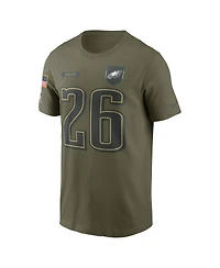 Nike Men's Saquon Barkley Olive Philadelphia Eagles 2025 Salute to Service Name Number T-Shirt
