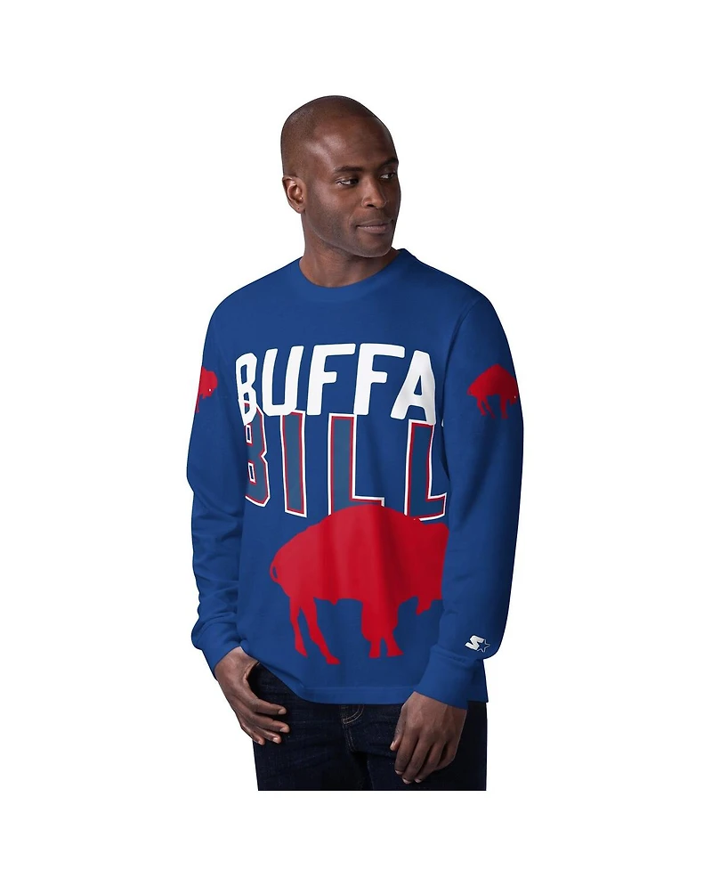 Starter Men's Royal Buffalo Bills Extreme Clutch Hit Logo Long Sleeve T-Shirt