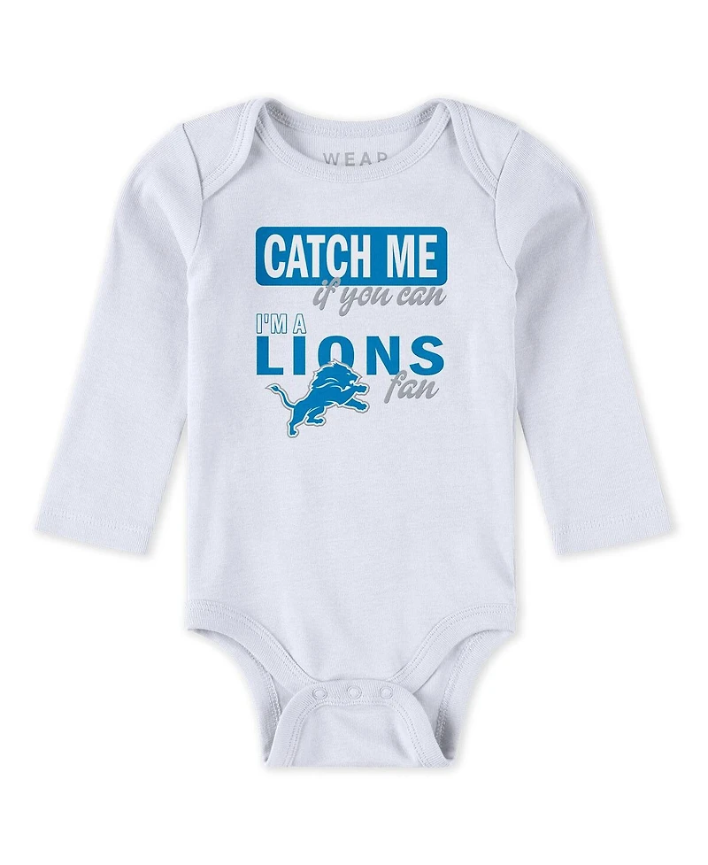 Wear by Erin Andrews Baby Boys and Girls 2-Piece Detroit Lions Turn Me Around Bodysuits Pant Set
