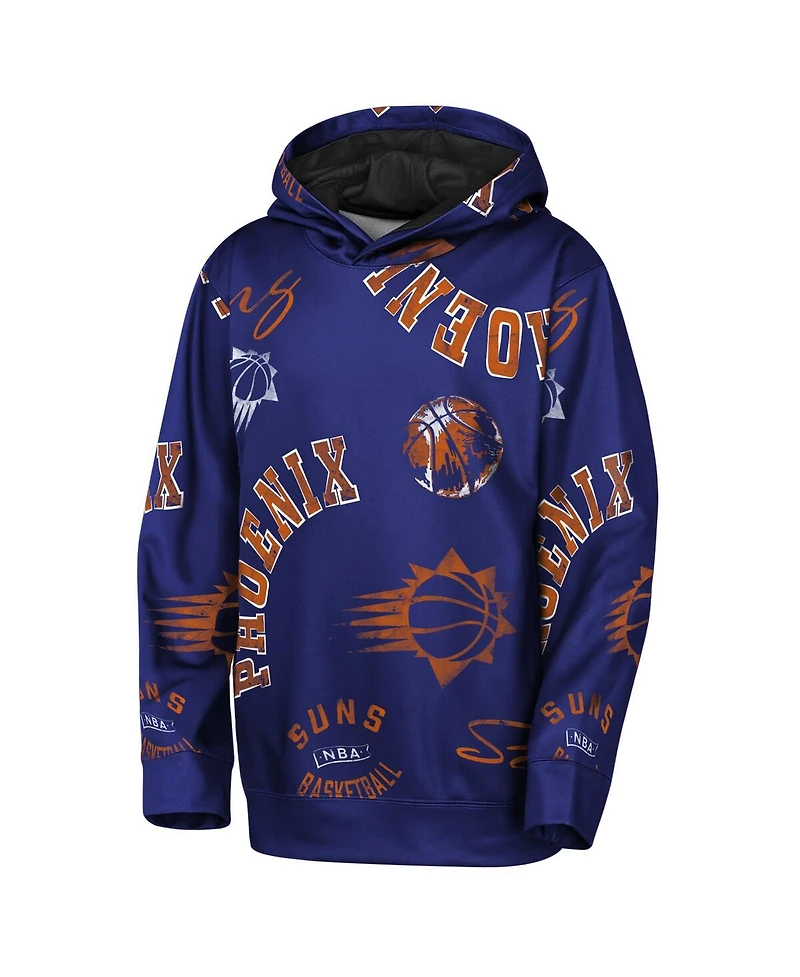 Outerstuff Big Boys and Girls Purple Phoenix Suns Moving Violation Hoodie