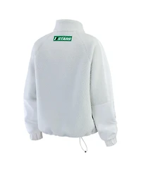 Wear by Erin Andrews Women's Gray Dallas Stars Polar Fleece Quarter-Zip Jacket