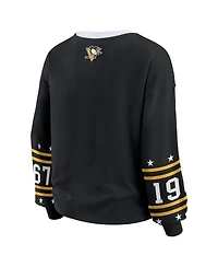 Wear by Erin Andrews Women's Black Pittsburgh Penguins Long-Sleeve Sport T-Shirt