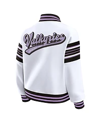 Wear by Erin Andrews Women's White/Black Golden State Valkyries Full-Snap Fleece Sweatshirt Jacket