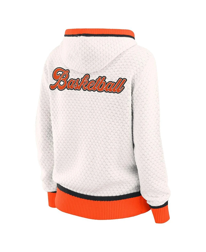 Wear by Erin Andrews Women's Cream Wnba Hooded Sweater