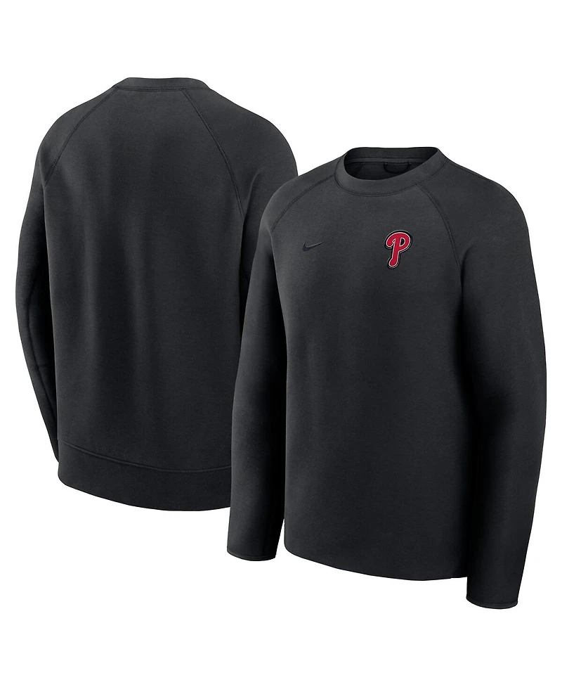 Nike Men's Black Philadelphia Phillies Tech Fleece Raglan Sweatshirt
