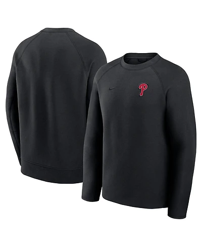 Nike Men's Black Philadelphia Phillies Tech Fleece Raglan Sweatshirt