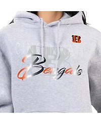 G-iii 4Her by Carl Banks Women's Gray Cincinnati Bengals Shadow Logo Fleece Pullover Hoodie