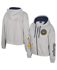 Colosseum Women's Gray Michigan Wolverines Alfie Full-Zip Hoodie Jacket