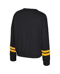 Colosseum Women's Black Missouri Tigers Splashy Crewneck Fleece Sweatshirt