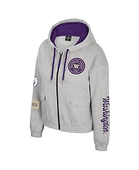 Colosseum Women's Gray Washington Huskies Alfie Full-Zip Hoodie Jacket