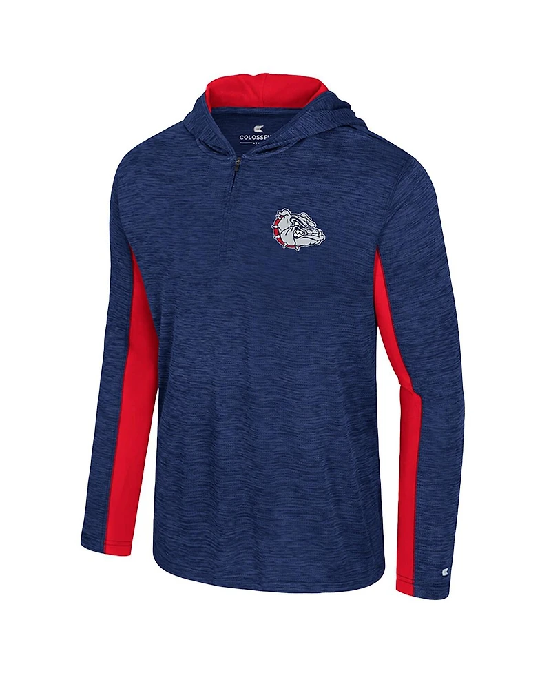 Colosseum Men's Navy Gonzaga Bulldogs Always Sunny Quarter-Zip Hoodie