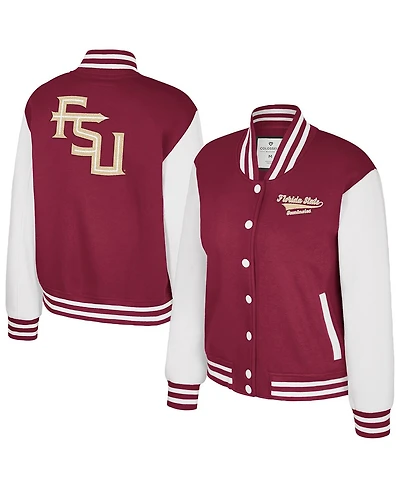Colosseum Women's Garnet Florida State Seminoles French Baguette Full Snap Fleece Jacket