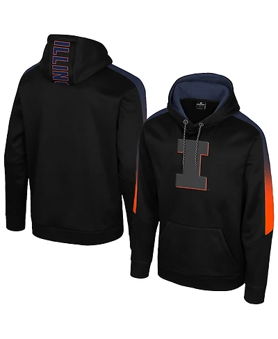 Colosseum Men's Black Illinois Fighting Illini the Gang Blackout Hoodie