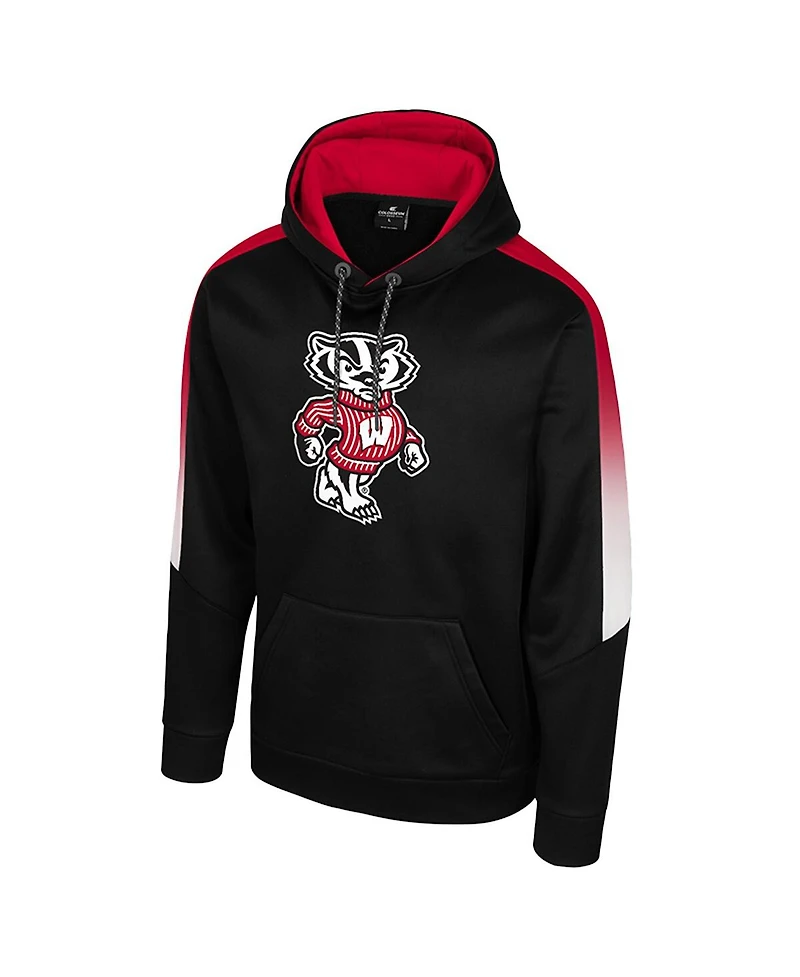 Colosseum Men's Black Wisconsin Badgers the Gang Blackout Hoodie