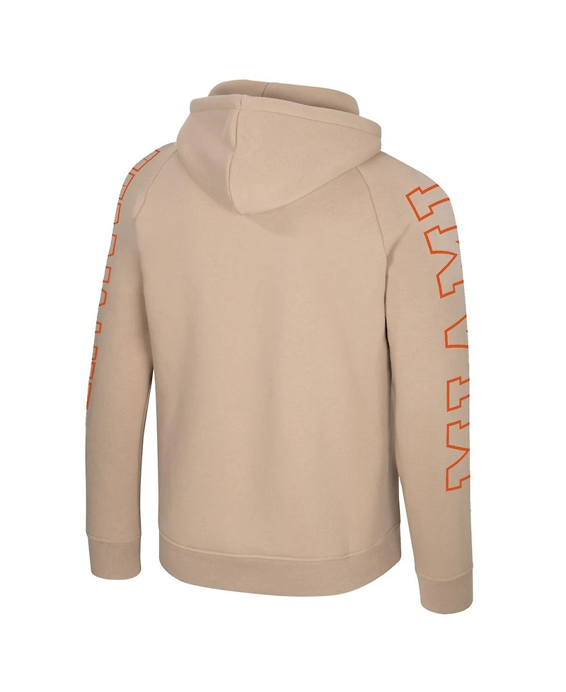 Colosseum Men's Tan Miami Hurricanes Big Break Raglan Hoodie