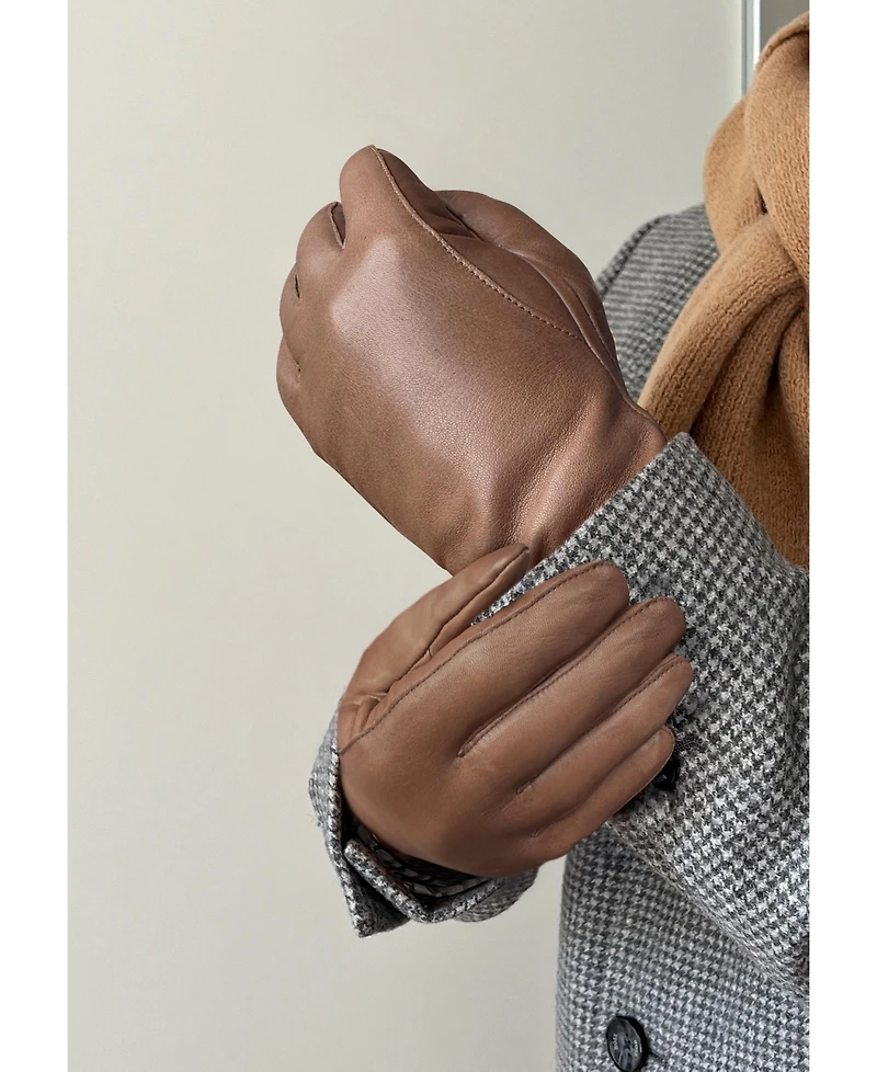 Kessler Men's Leather gloves "Rasmus" with knitted cuff and touch function