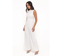 Petal and Pup Women's Brenda Lace Back Jumpsuit - White