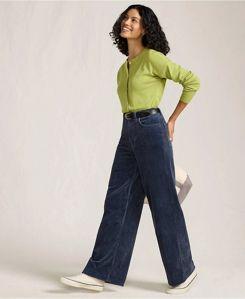 Lands' End Women's High Rise Wide Leg Corduroy Pants