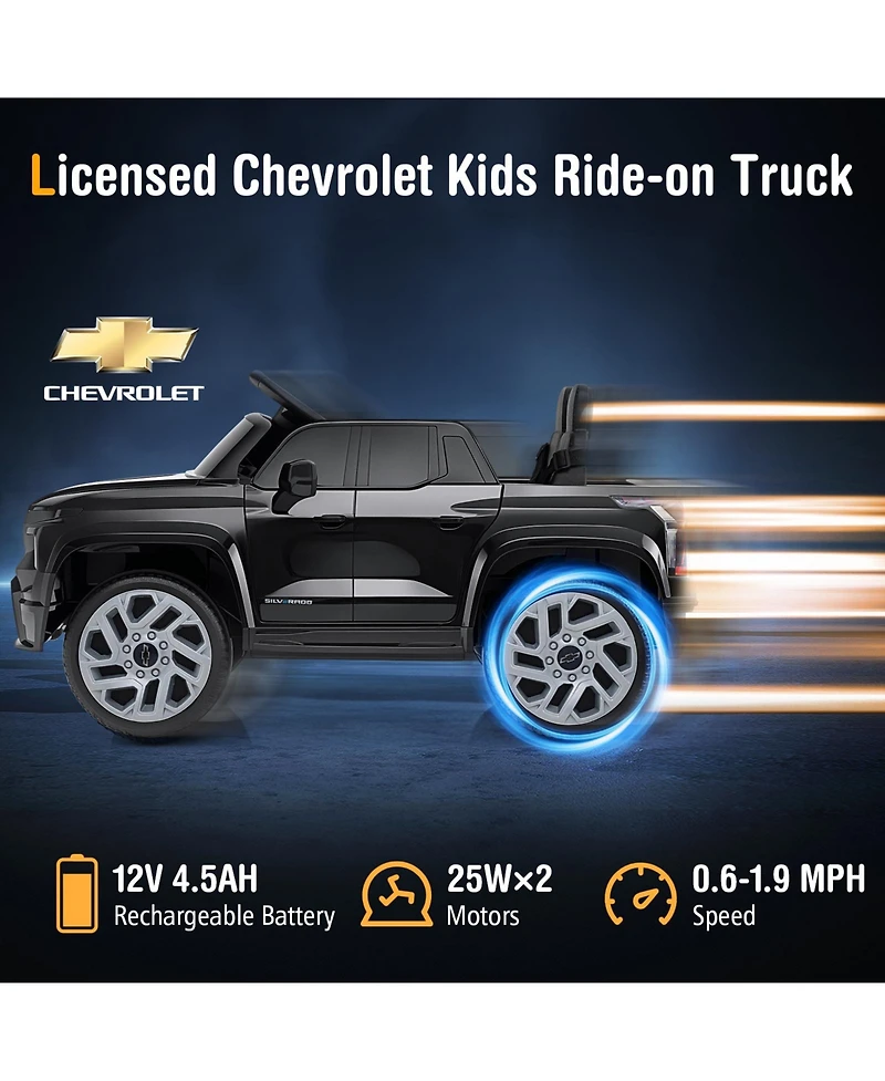 Gymax Ride on Car 12V Licensed Chevrolet Truck Kids' Electric Vehicles Gift for 3+