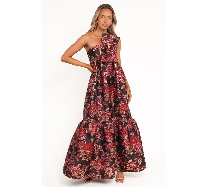 Petal and Pup Women's Betina Bow Front Maxi Dress - Brown Floral