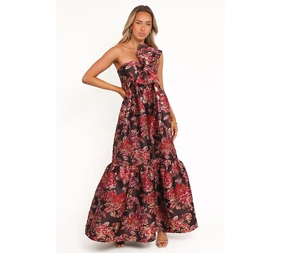 Petal and Pup Women's Betina Bow Front Maxi Dress - Brown Floral