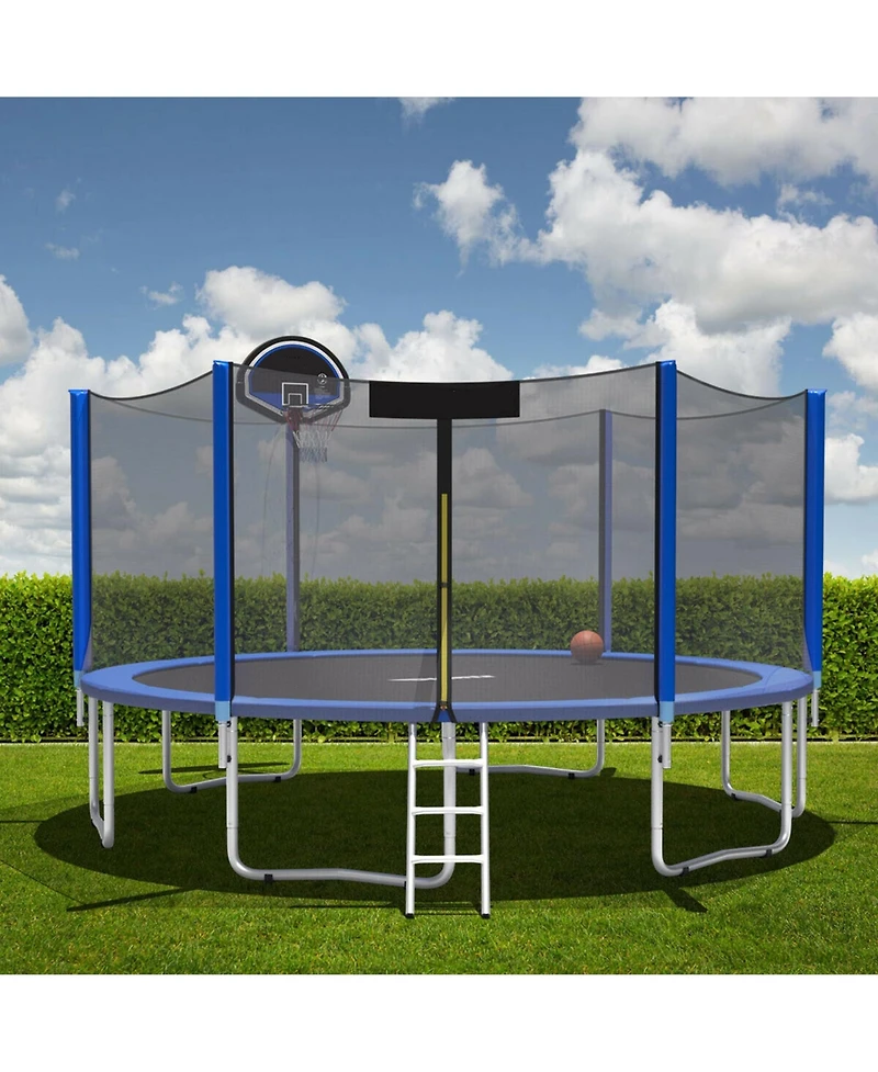 Gymax 12FT Trampoline Replacement Safety Pad Bounce Frame Waterproof Spring Cover