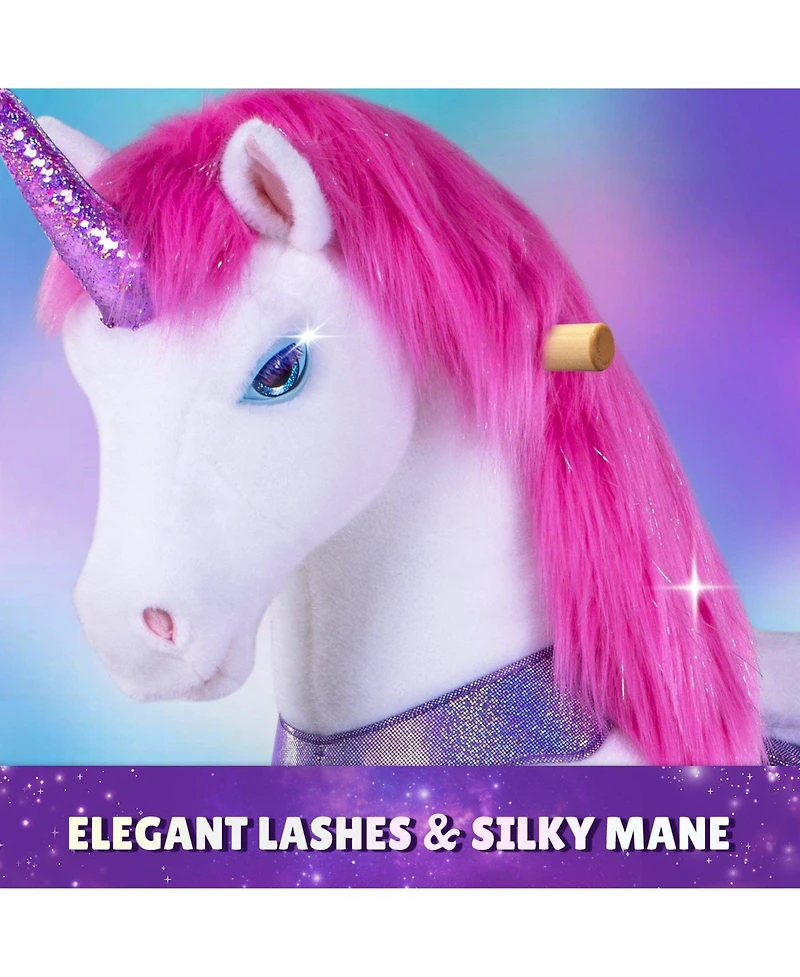 PonyCycle Model Y Pink/Purple Unicorn Rideable Toy for Age 4