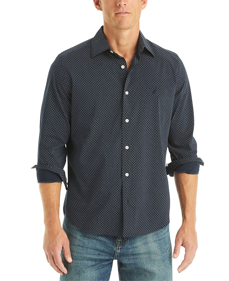 Nautica Men's Printed Long Sleeve Shirt