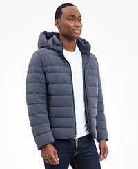 Michael Kors Men's Dressy Hooded Stretch Packable Jacket