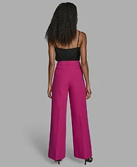 Bcbg Women's Pleated High Rise Wide Leg Pants