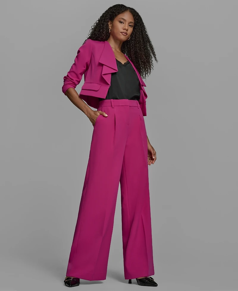 Bcbg Women's Ruffle Collar Long Sleeve Cropped Jacket