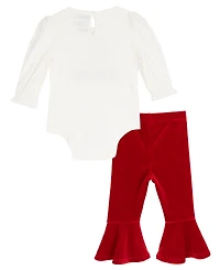 Rare Editions Baby Girls 3-Piece Bodysuit and Leggings with Headband Set