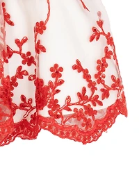 Rare Editions Baby Girls Satin Embroidered Bodice Jacket Dress