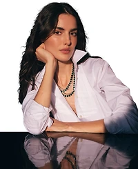 Lauren Ralph Lauren Cubic Zirconia and Epoxy Stone Tennis Multirow Necklace