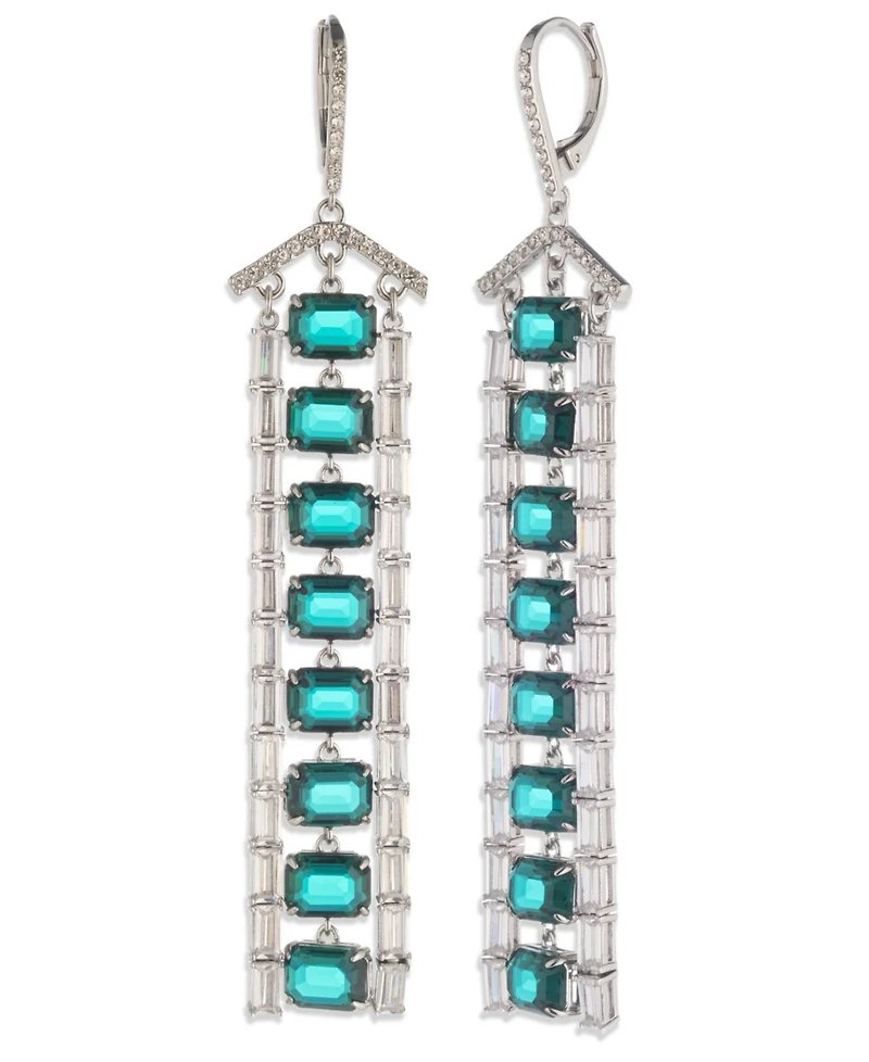 Lauren Ralph Lauren Cubic Zirconia and Epoxy Tennis Chandelier Earrings