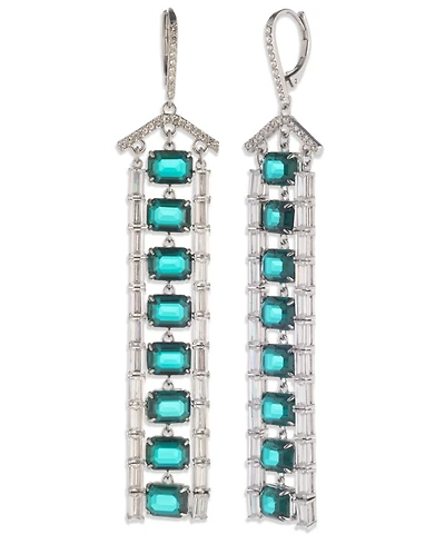 Lauren Ralph Lauren Cubic Zirconia and Epoxy Tennis Chandelier Earrings
