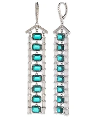 Lauren Ralph Lauren Cubic Zirconia and Epoxy Tennis Chandelier Earrings